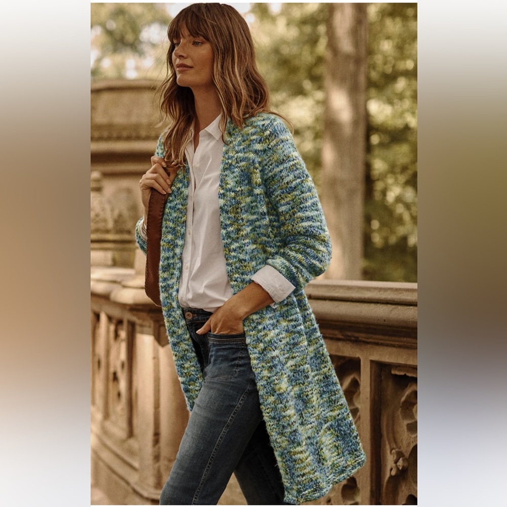 J. Jill Clarendon Cyan Cardigan at Hamilton Place in Chattanooga Blue Green Knit